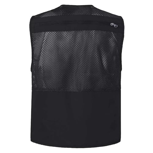 Men's Mesh Outdoor Work Safari Fishing Travel Photo Cargo Vest Multi Pockets Breathable Waistcoat Jacket3