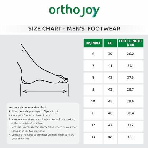 Image of ORTHO JOY Men's Orthopedic Slippers - Adjustable Velcro Strap, Soft Cushioned Footbed & Anti-Skid Comfort Sandals
