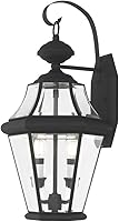 Vista 3 de Livex Lighting 2261-91 Georgetown - Farol de pared para exteriores, 2 luces, níquel cepillado