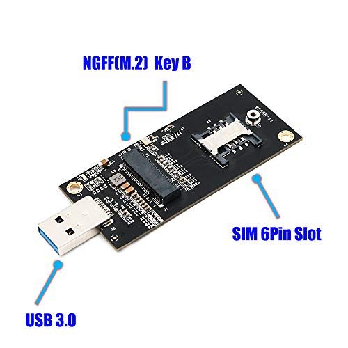 NGFF(M.2) Key B to USB 3.0 Adapter with SIM 6pin Slot for WWAN/LTE