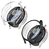 SeNool [2-Stück] Hülle Kompatibel mit Samsung Galaxy Watch 7 44mm Schutzhülle Schutzfolie, Soft TPU Slim Stoßfestes Plattierte Bildschirmschutzfolie für Samsung Galaxy Watch 7 44mm- Klar+Schwarz