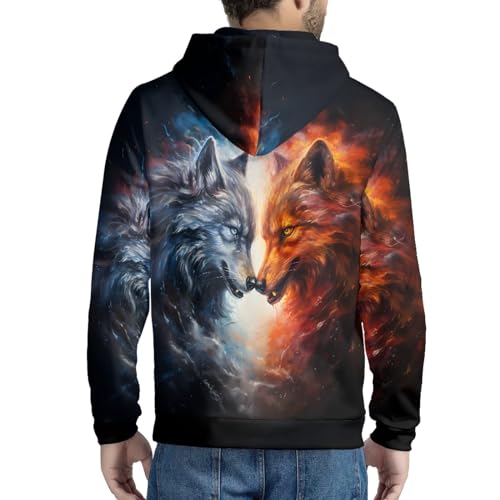JooMeryer Unisex Mens Cool Wolf Full Zip Up Hoodies Long Sleeve Crew Neck Casual Jacket4