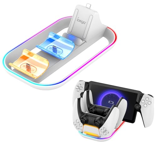 SHEAWA PlayStation Portal/PS5コントローラー用充電器 充電スタンド 3台同時充電可能 LED 指示ランプ付 急速充電 充電ホルダー Type-C PlayStation 5 プレイステーション5用