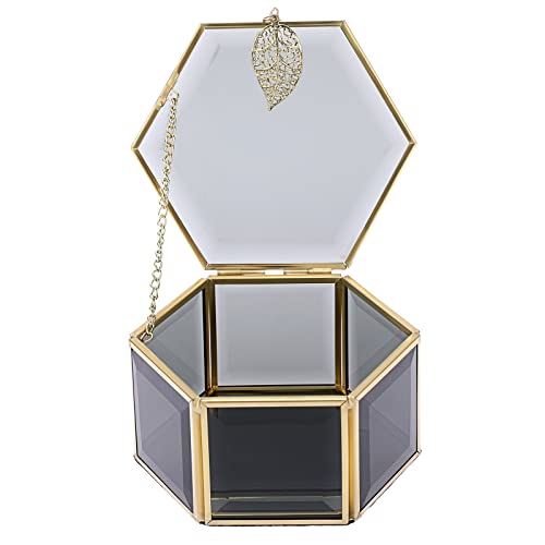 Cabilock Retro Schmuckbox Metall Gold-Weiß - Aufbewahrungsbox Für Ringe & Ohrringe