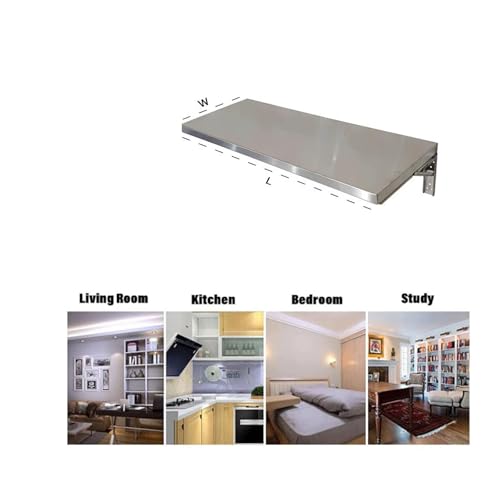 Table d'appoint murale pliable acier inoxydable table rabattable gain de place - 4