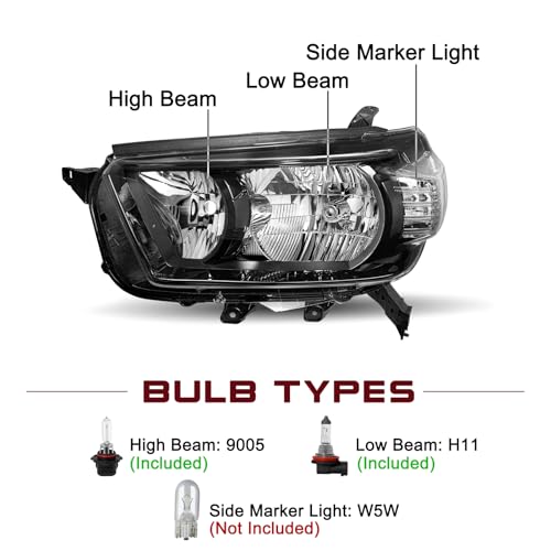Image of JSBOYAT Headlight Assembly Fits for 2010 2011 2012 2013 Toyota 4Runner