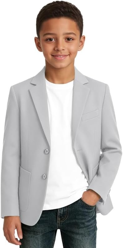 Boys Blazer Formal Slim Fit Suit Jacket for Kids School Sport Coat
