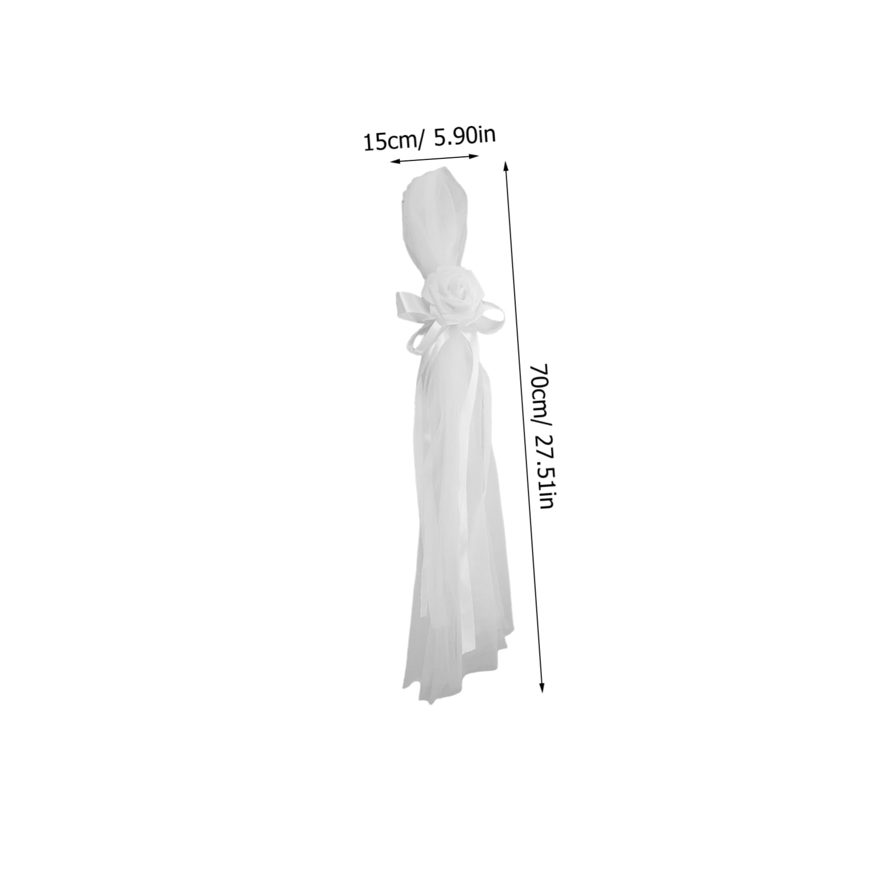 HOOTNEE Elegant Chair Back Flower Decorations for Wedding Ceremony Aisle Artificial Flowers with Ribbon for Church Events Cloth Versatile Wedding Decor