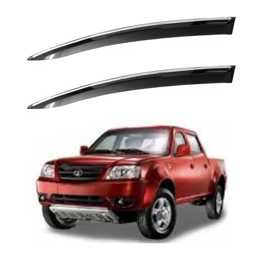 Image of CAR SAAZ Non-Breakable Smoke Door Visor for Xenon (2009-2017)| Premium Sun, Rain Wind Deflector |Strip Side Door Rain Visor - Set of 2 Pcs