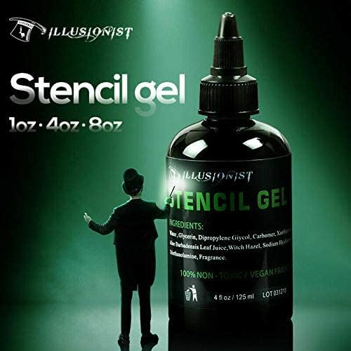 Miniatura 4 de Illusionist Tattoo Stencil Transfer Gel Solution- Produce plantillas oscuras y limpias - Dura todo el día (1 onza)