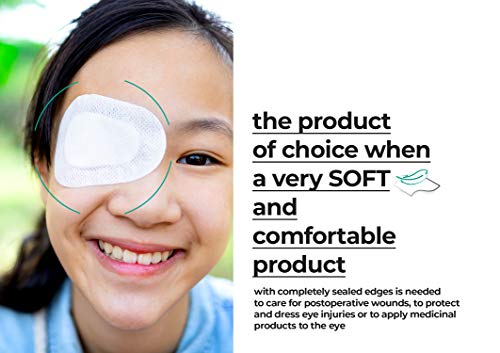 Medrull Steril Ultra Pore Ocular Augenkompressen Selbstklebend 50 Stk 5,7 x 8,2 cm Augenpflaster für Kinder und Erwachsene, Wundauflage, ideal nach Augen-Operation