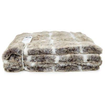 Large Alaskan Husky Faux Fur Cosy Electric Heated Throw, 120cm x 160cm