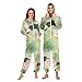 Yuiboo Blush and Green RipplesAdult Unisex One Piecing Pajamas for Women Man Cosplay Suit with Hood