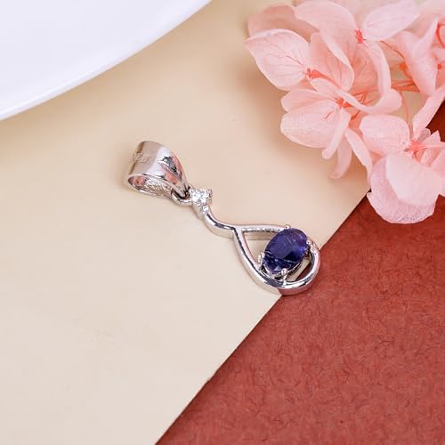 Pendentif pierre précieuse naturelle argent anti-ternissement