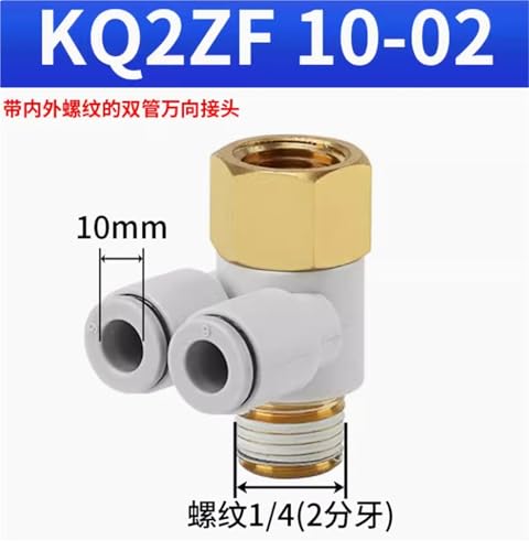 Conector neumático KQ2ZF de doble tubo con rosca interna 2