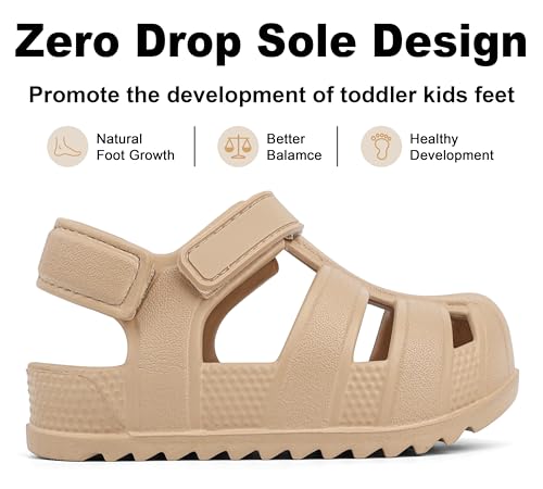 Image of ChayChax Toddler Classic Fisherman Sandals Boys Girls Closed Toe Water Pool Beach Sandal Naturally Splay