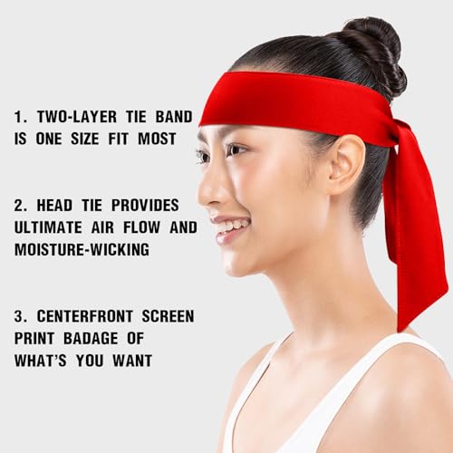 Image of ONUPGO 18Pcs Head Ties for Men Women, Adjustable Headbands Sports Sweatband Ninja Ties Head Band, Sweat Wicking Workout Headband for Sports, Running, Tennis, Yoga, Soccer, Karate