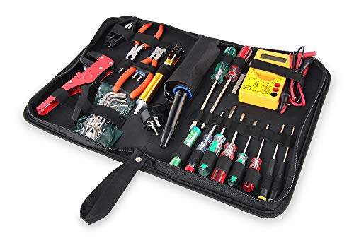 Stagecaptain EWS-15 Elektro-Werkzeug Set (27 Teile, inklusive Lötkolben und Multimeter, für Proberaum, Bühne, Wohnbereich und Werkstatt, komplett im praktischen Etui)