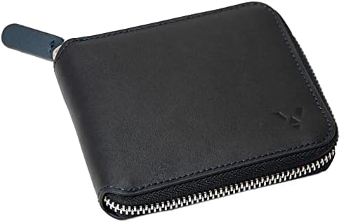 Vendo Leather Zip Wallet for Men & Women I Coin Pouch & Multi Card Holder Mens Zipper Wallet I Bifold Black Slim Leather Mens Wallets, Card Cases & Money Organizers I Designer Men's Wallet