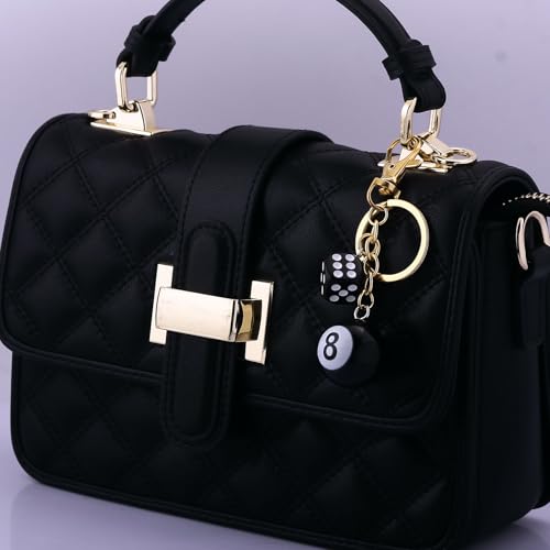 Image of 8 Ball Dice Charm Keychain - Cute Bag Purse Handbag Accessories - Y2K Aesthetic Key Chain for Women Men