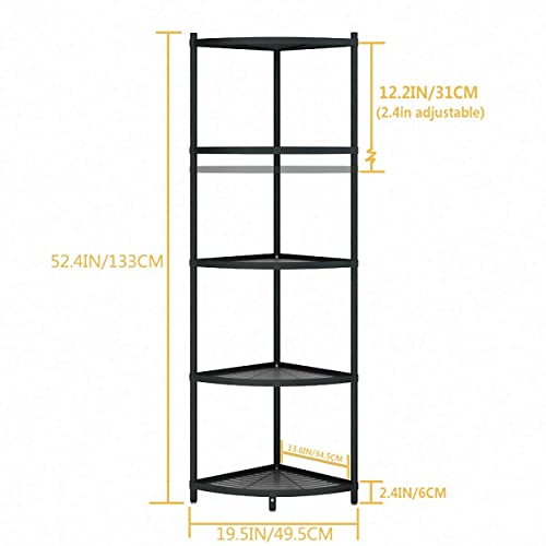Magcolor 5-Tier Kitchen Corner Shelf Rack, Free Standing Pot Rack For Organizer Stainless Steel Cookware Stand #TOP1