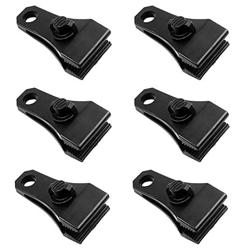 Upgrade Large Tarp Clips Heavy Duty Lock Grip, 6 PCs Heavy Duty Tarp Clip Clamps Thumb Screw Tent Fasteners Clips for Camping Awnings Caravan Canopies Car Truck Swimming Pool Boat Cover Clips
