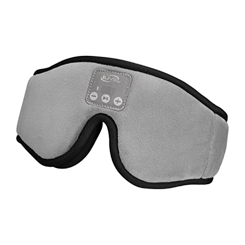 Image of iLive IAHB33G Lights Out Bluetooth Sleep Mask Headphones with Speakerphone, Gray, IAHB33G