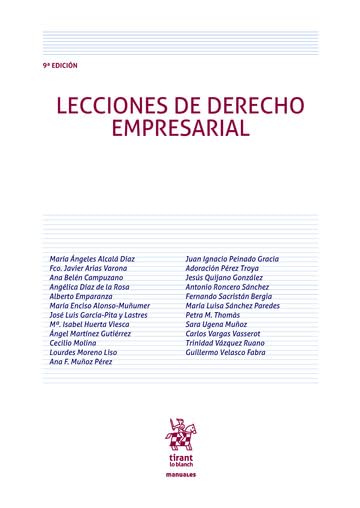 Lecciones de Derecho Empresarial 9ª Edición (Manuales de Derecho Civil y Mercantil)