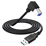 90 Degree Angled USB 3.0 Printer Cable, USB 3.0 Type A Male to B Male Printer Scanner Cord compatible with HP,Epson,Dell,Canon,Lexmark,Xerox,Brother,Samsung,Fujitsu ScanSnap iX500 scanner(1.5meter)