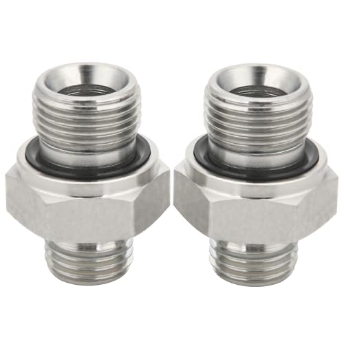 Image of 2Pcs M14 to M16 Hydraulic Fitting Adapters 115757 Replacement, Carbon Steel Threaded Connector for Mini Excavators, Construction Machinery & Hydraulic Attachments (Tilt Buckets /Thumbs)