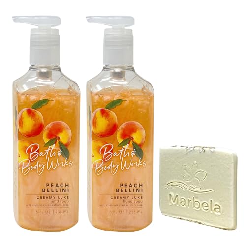 Bath & Body Works Peach Bellini Creamy Luxe Hand Soap Bundle - 2 Pack