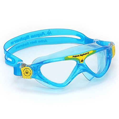Aqua Sphere Vista Junior Swim Mask, Bluewater & Yellow, Clear Great for Swimming