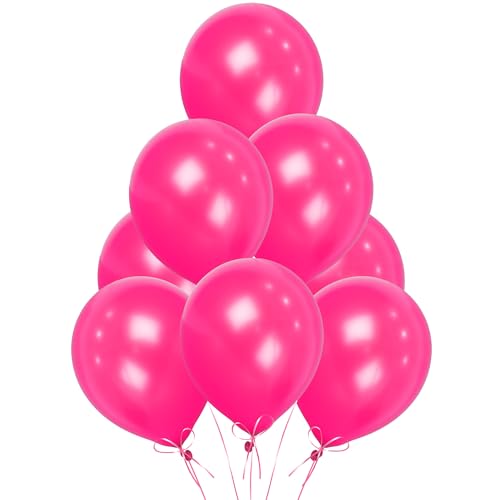 Fuchsia Pink Balloons 25 Pack Large 12 Inch Thick Latex Biodegradable Helium Party Balloons for Birthday Wedding Baby Shower Valentines Day Events Decoration for Balloon Arch Garland