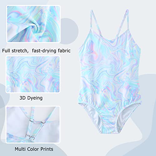 Image of Moon Tree Girls One Piece Swimsuits Ruffle Swimwear Beach Bathing Suit 2-14 Years