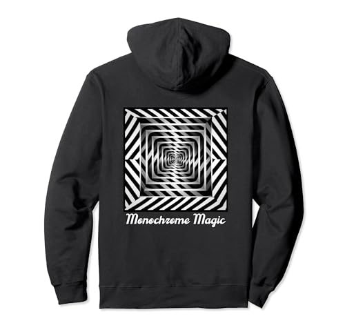 Monochrome Magic Geometric Trick Art Pullover Hoodie