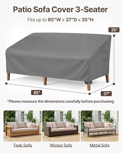 Image of Vailge Patio Sofa Cover 3-Seater & Outdoor Couch Cover Waterproof