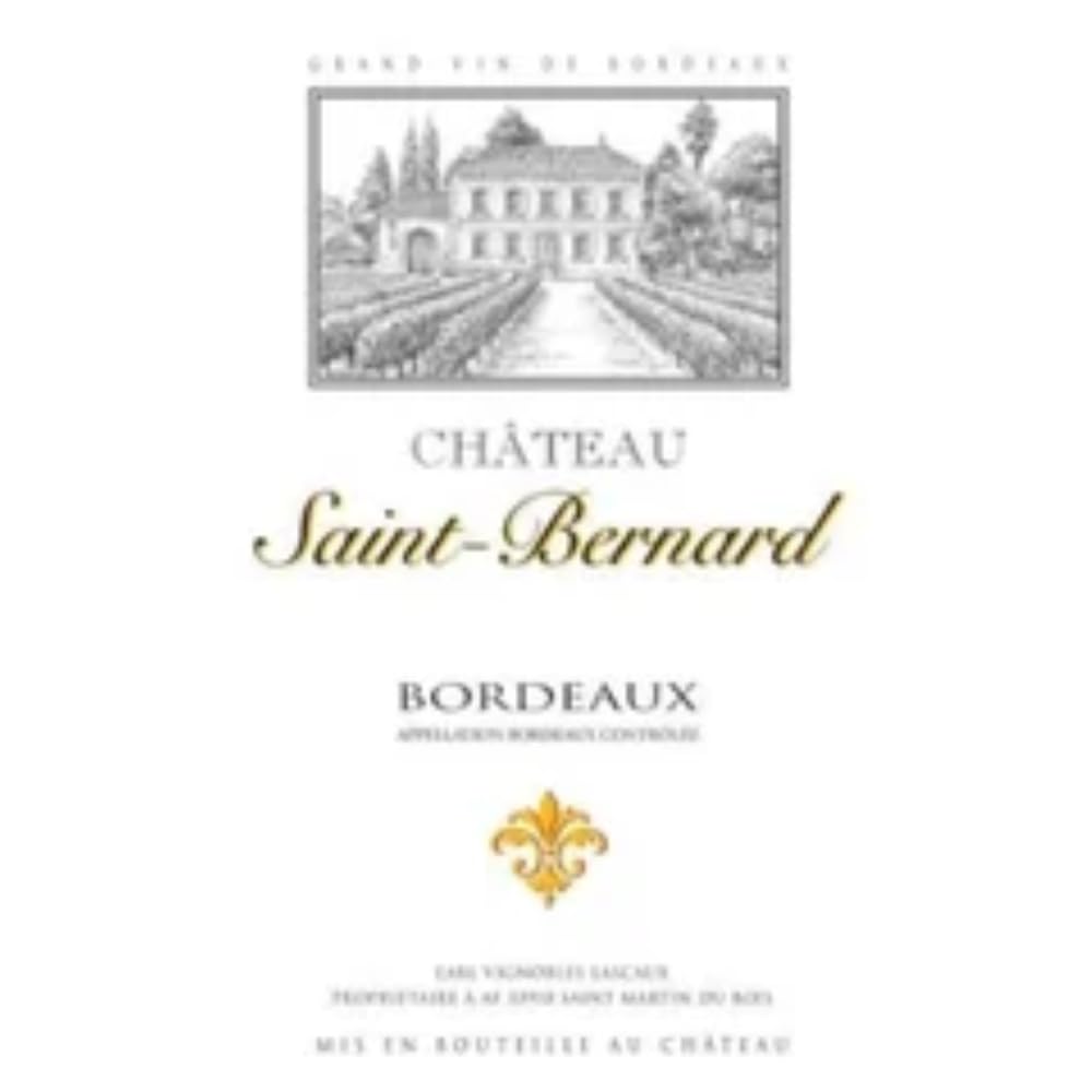 Château Saint Bernard Bordeaux Supérieur, Vin Rouge, 75 cl, Lot de 6 Bouteilles, Millésime 2018
