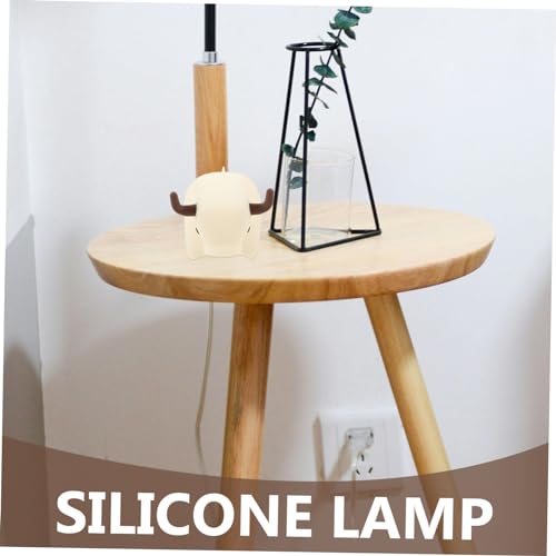 Lámpara de noche de silicona balacoo diseño vaca miniatura 5