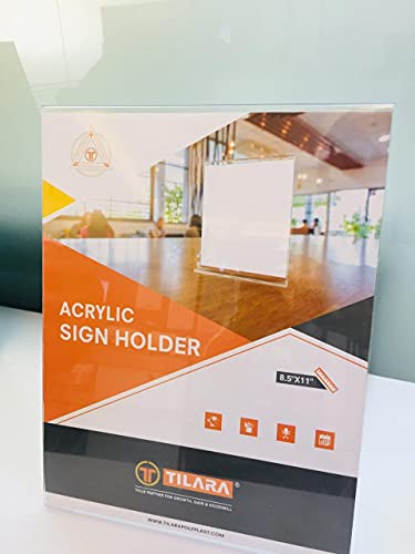 TILARA Acrylic Sign Holder Display Portrait A4 size (Pack Of 2)