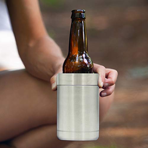 Tahoe Trails Stainless Steel 12Oz Vacuum Insulated Can And Bottle Cooler | Double Wall Can Cooler For Cans And Bottles | Copper Plated Can Chiller And Metal Cooler| Stainless Steel #TOP6