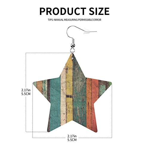 Wood Grain Faux Leather Earrings Lightweight Dangle Earrings For Women Girls #TOP3