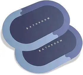 Kit 2 Tapetes Antiderrapantes Super Absorventes Emborrachado, Secagem Rápida, Alta Aderência para Banheiro e Casa