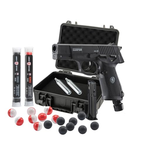 Lancer Tactical Scorpion 0.50 Cal Pepper Projectile Launcher Full Set w/Carrying Case-Less Lethal for Self Defense, Personal Defense, Home Defense (CO2 Non-Blowback)
