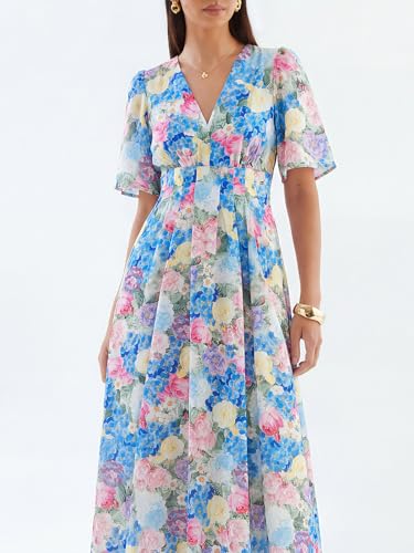 Image of Flessibili Womens Summer Floral Maxi Dress Wedding Guest Party Long Dresses 2026