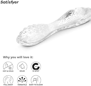 Satisfyer Dazzling Crystal 1 | 22 cm | Dildo de Punto G | Dildo de vidrio | Vidrio de borosilicato | Estructura de protuberancias para mayor estimulación | Eje ancho con estructura ondulada