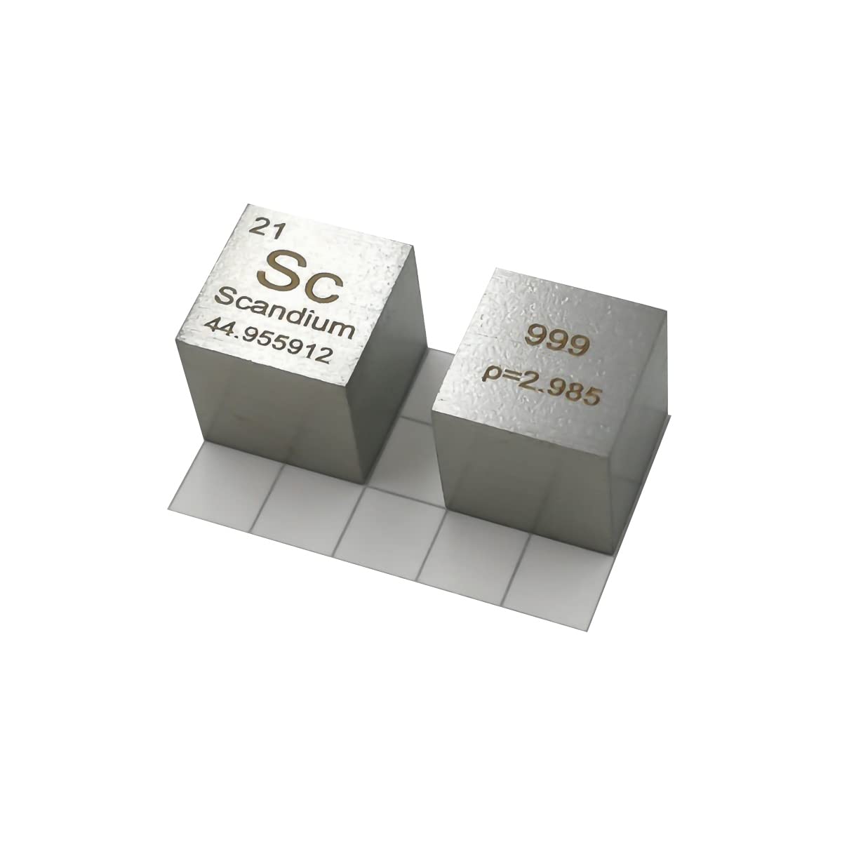 Scandium cube métallique 10mm cadeau idéal pour passionné de chimie