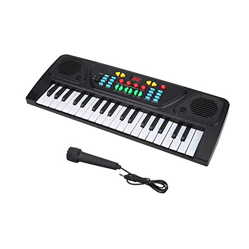Kids Piano Keyboard with Microphone, 37-Key Portable Electronic Keyboard Piano Digital Music Piano Keyboard Portable Electronic Musical Instrument for Kids Girls Boys