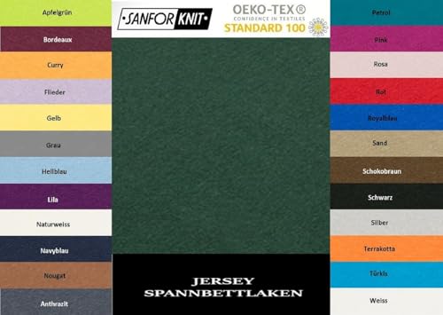 Jersey Spannbettlaken 90-100 x 200 cm Dunkelgrün