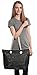 Metallic Fashion Beach Bag Tote with Zipper Top, Rope Handles, and Matching Pouch (Black with Metallic Silver)