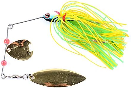 10Pcs 15.6g Outdoor Spinnerbaits Fishing Lures with Teaser Golden Rotating Sequins Diving Swimbaits Hard Bait for Trout Perch Freshwater Saltwater Fishing Tackle